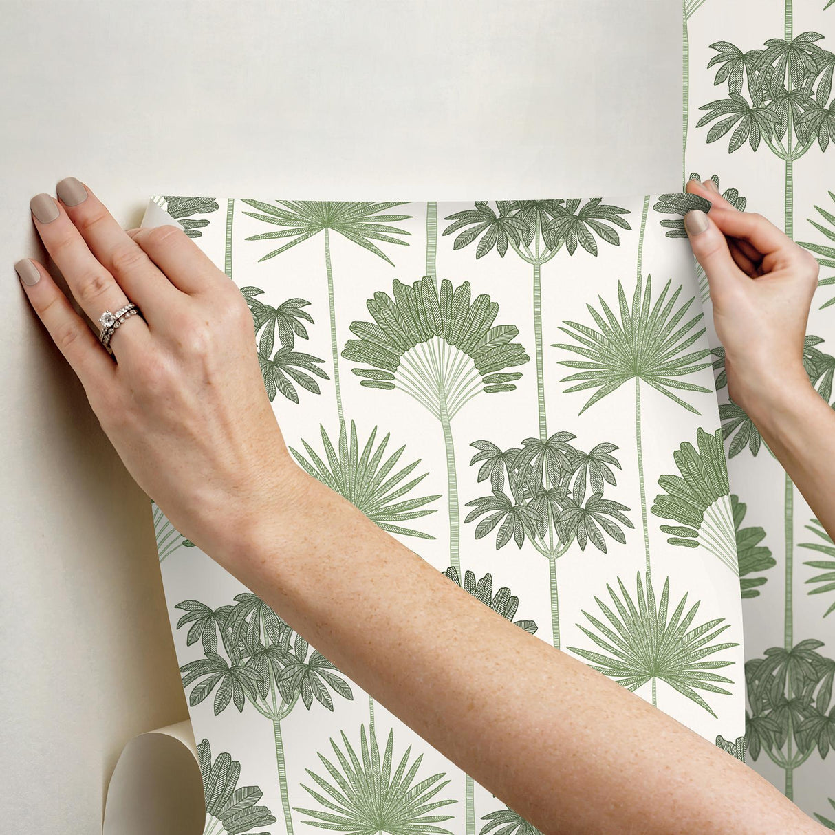 York Kentia Green Peel & Stick Wallpaper