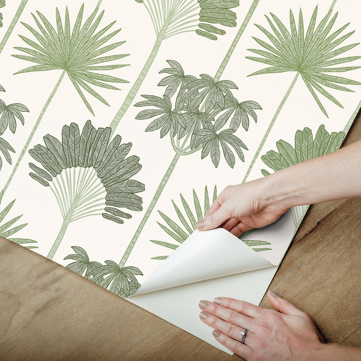 York Kentia Green Peel & Stick Wallpaper