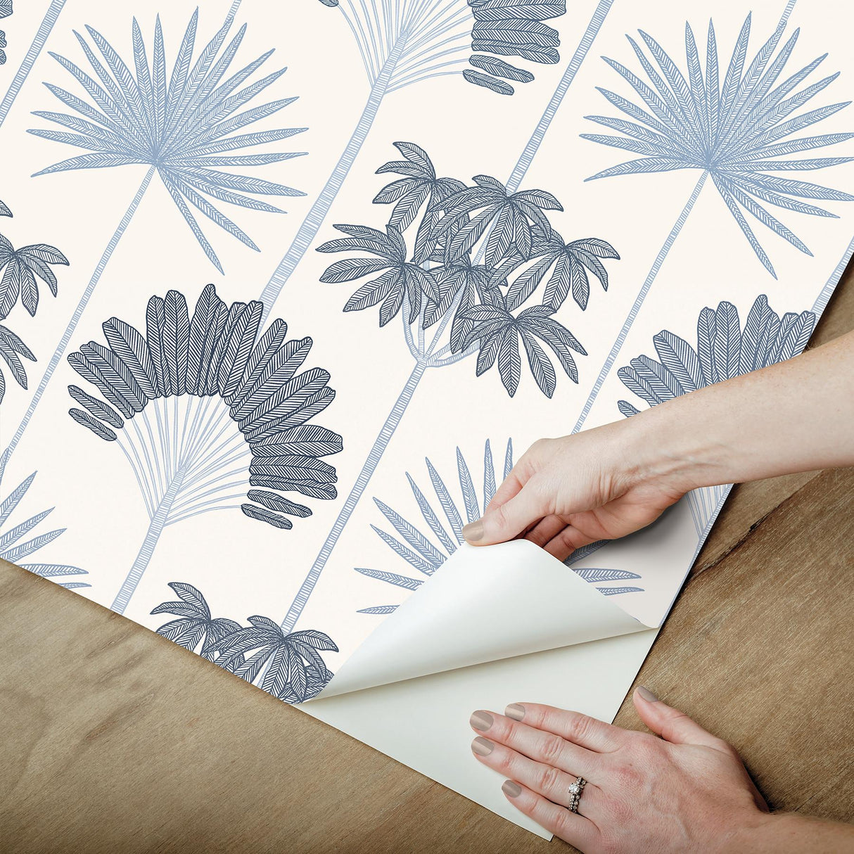 York Kentia Blue Peel & Stick Wallpaper