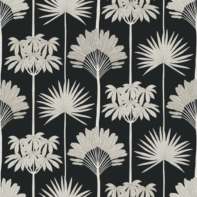 York Kentia Black Peel & Stick Wallpaper