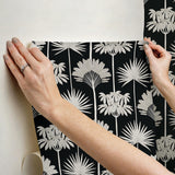 York Kentia Black Peel & Stick Wallpaper