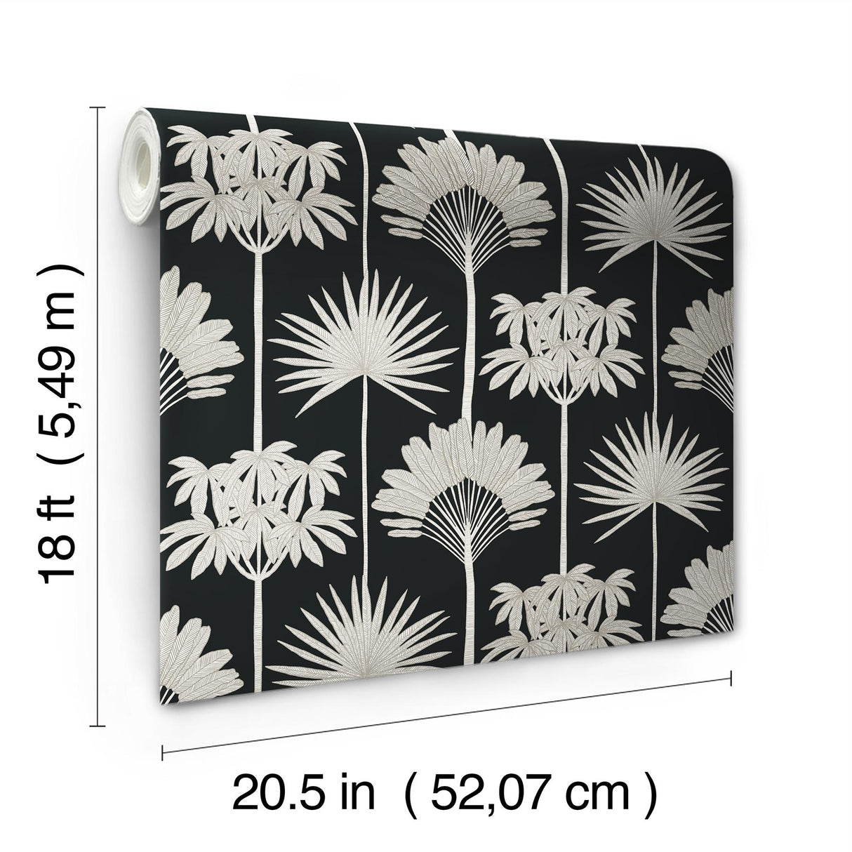 York Kentia Black Peel & Stick Wallpaper
