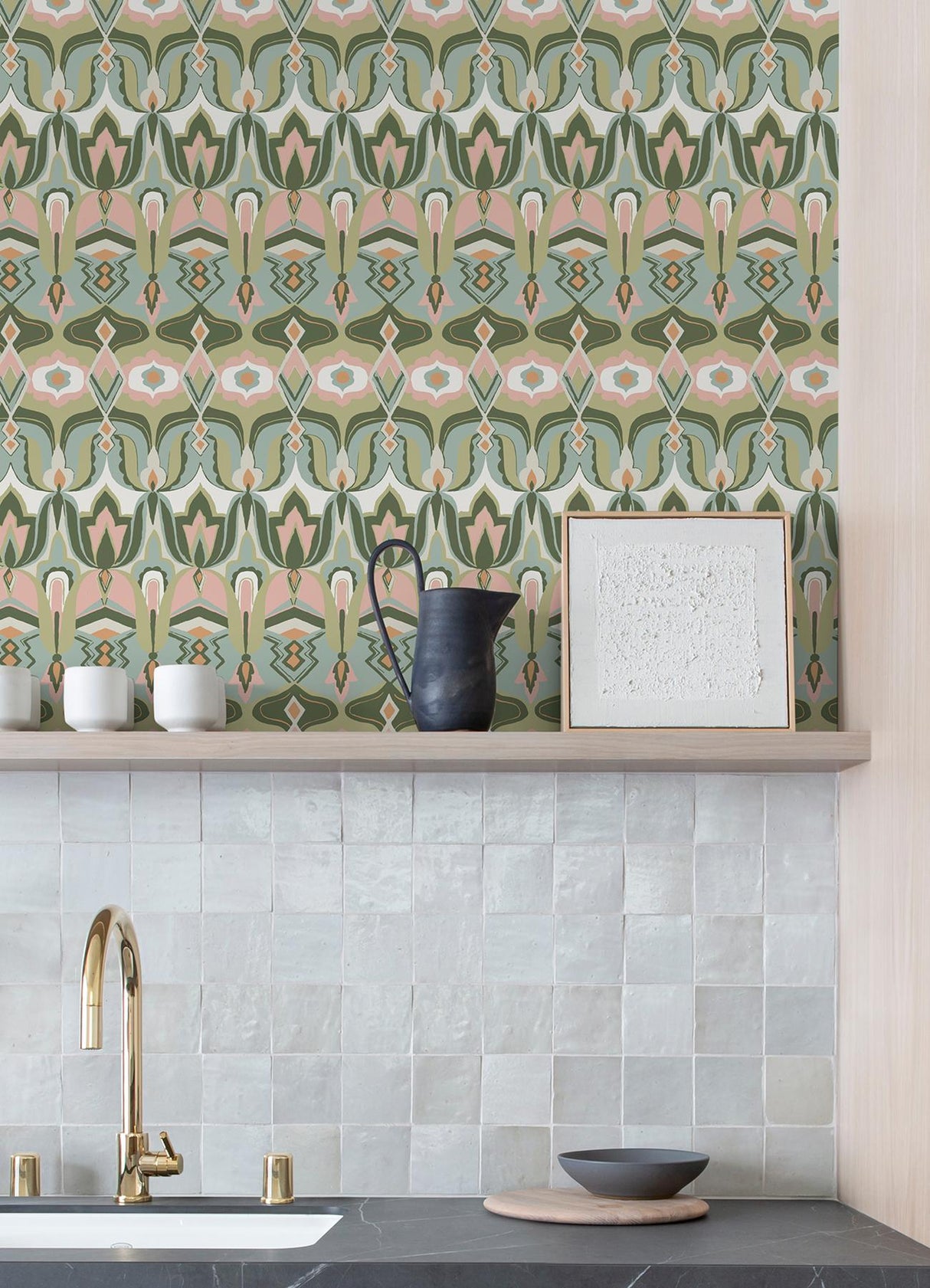 York Akira Green Peel & Stick Wallpaper