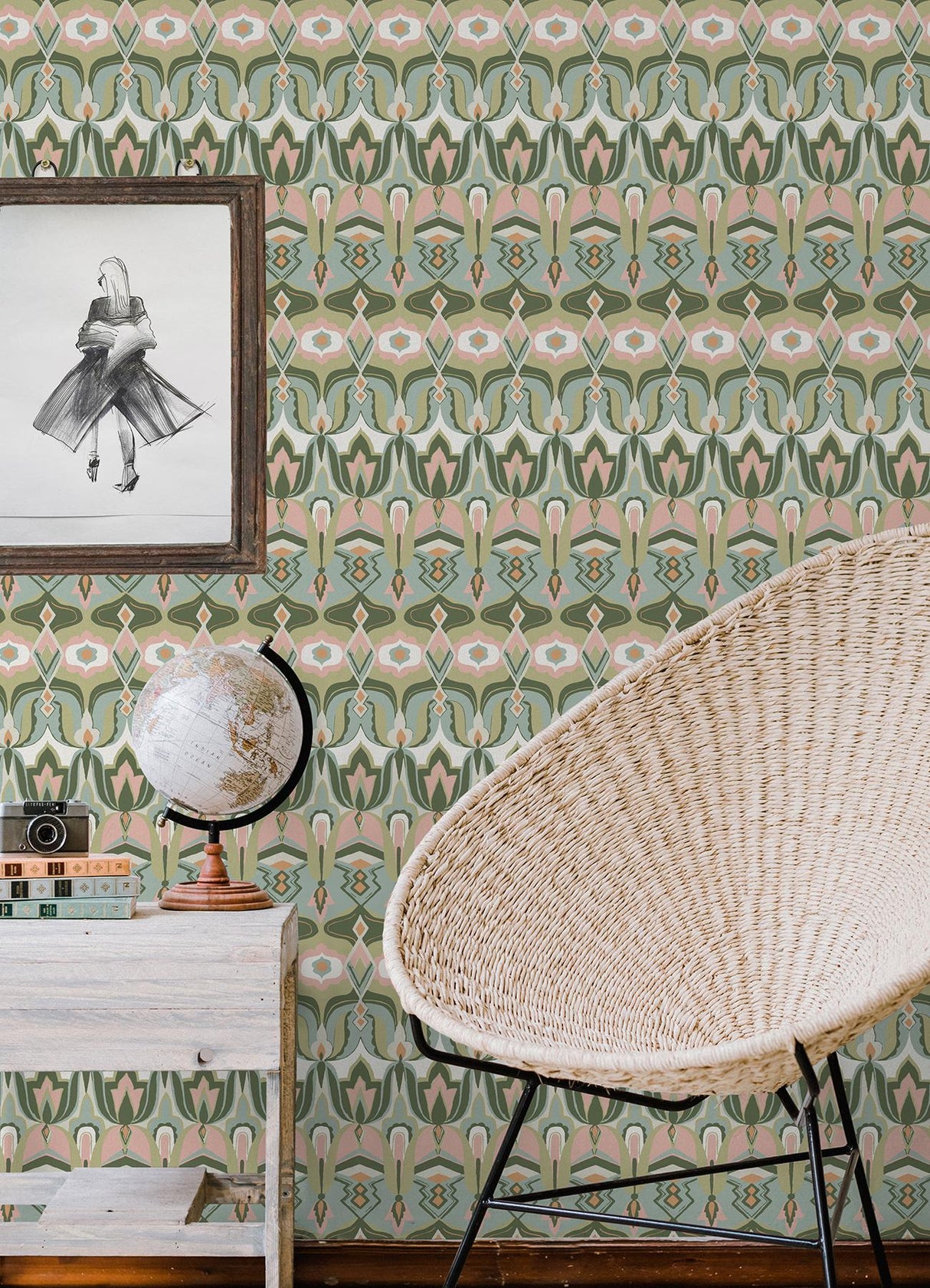 York Akira Green Peel & Stick Wallpaper