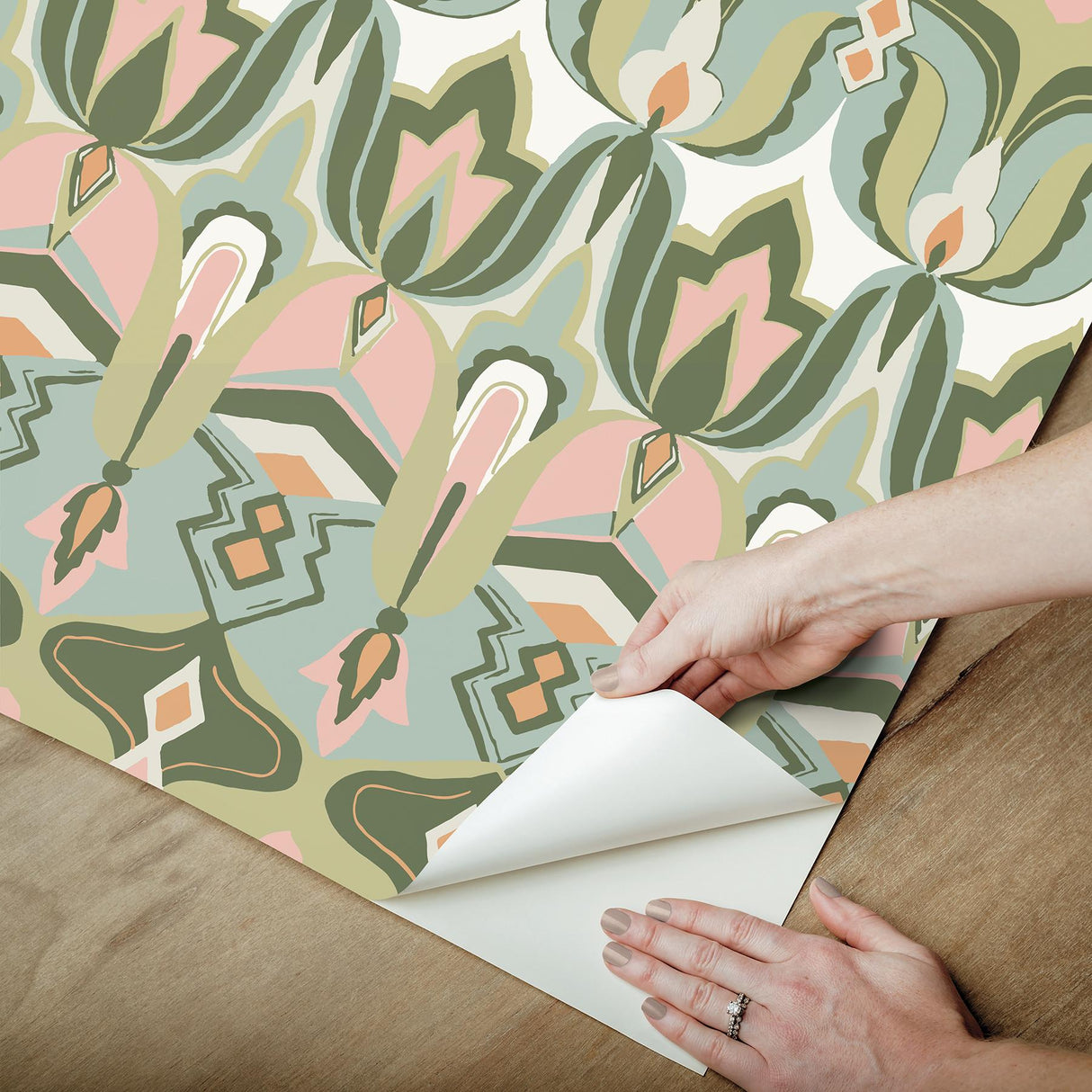 York Akira Green Peel & Stick Wallpaper