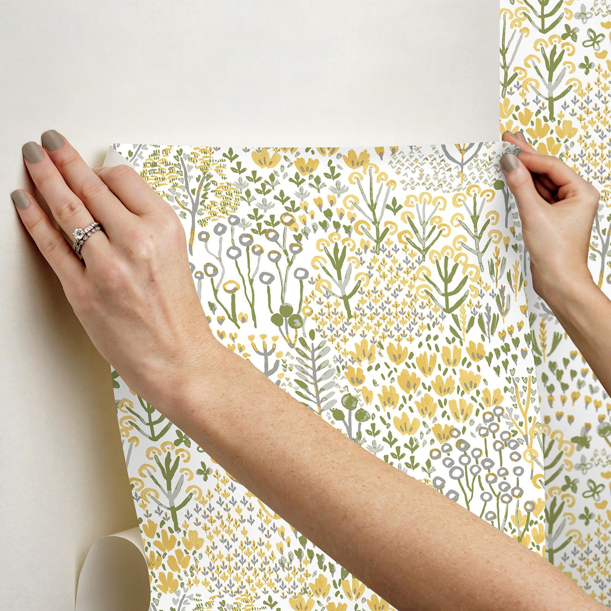York Flower Parade Yellow Peel & Stick Wallpaper