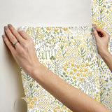 York Flower Parade Yellow Peel & Stick Wallpaper
