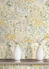 York Flower Parade Yellow Peel & Stick Wallpaper