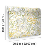 York Flower Parade Yellow Peel & Stick Wallpaper