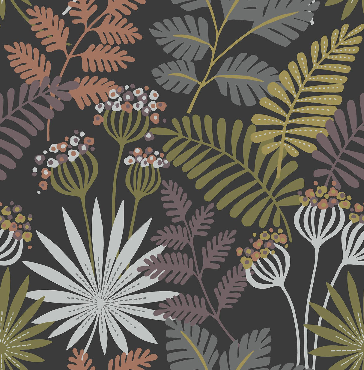 York Marajo Black Peel & Stick Wallpaper