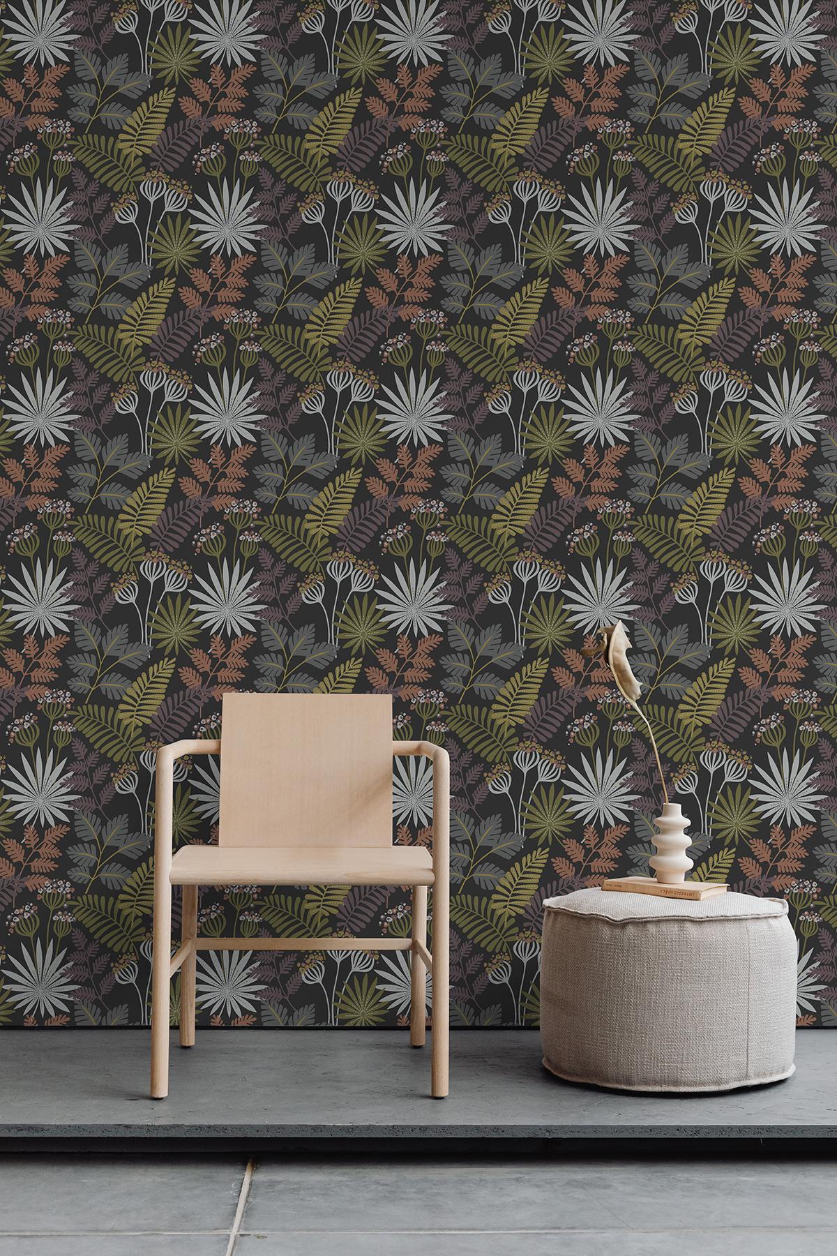York Marajo Black Peel & Stick Wallpaper