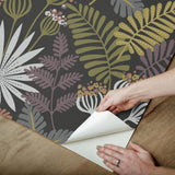 York Marajo Black Peel & Stick Wallpaper