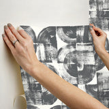 York Elias Black Peel & Stick Wallpaper