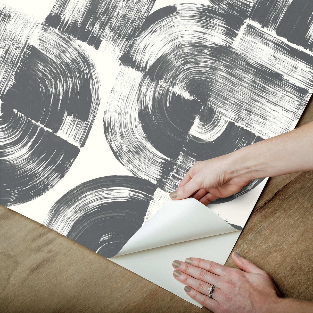 York Elias Black Peel & Stick Wallpaper