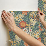 York Sadie Teal Peel & Stick Wallpaper
