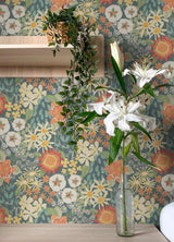 York Sadie Teal Peel & Stick Wallpaper