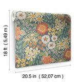 York Sadie Teal Peel & Stick Wallpaper