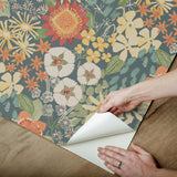 York Sadie Teal Peel & Stick Wallpaper
