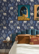 York Navy Camel's Courtyard Peel & Stick Wallpaper