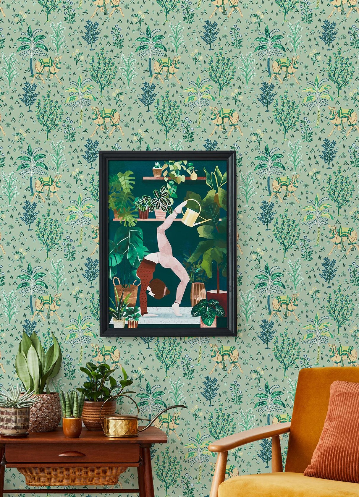 York Avocado Camel's Courtyard Peel & Stick Wallpaper