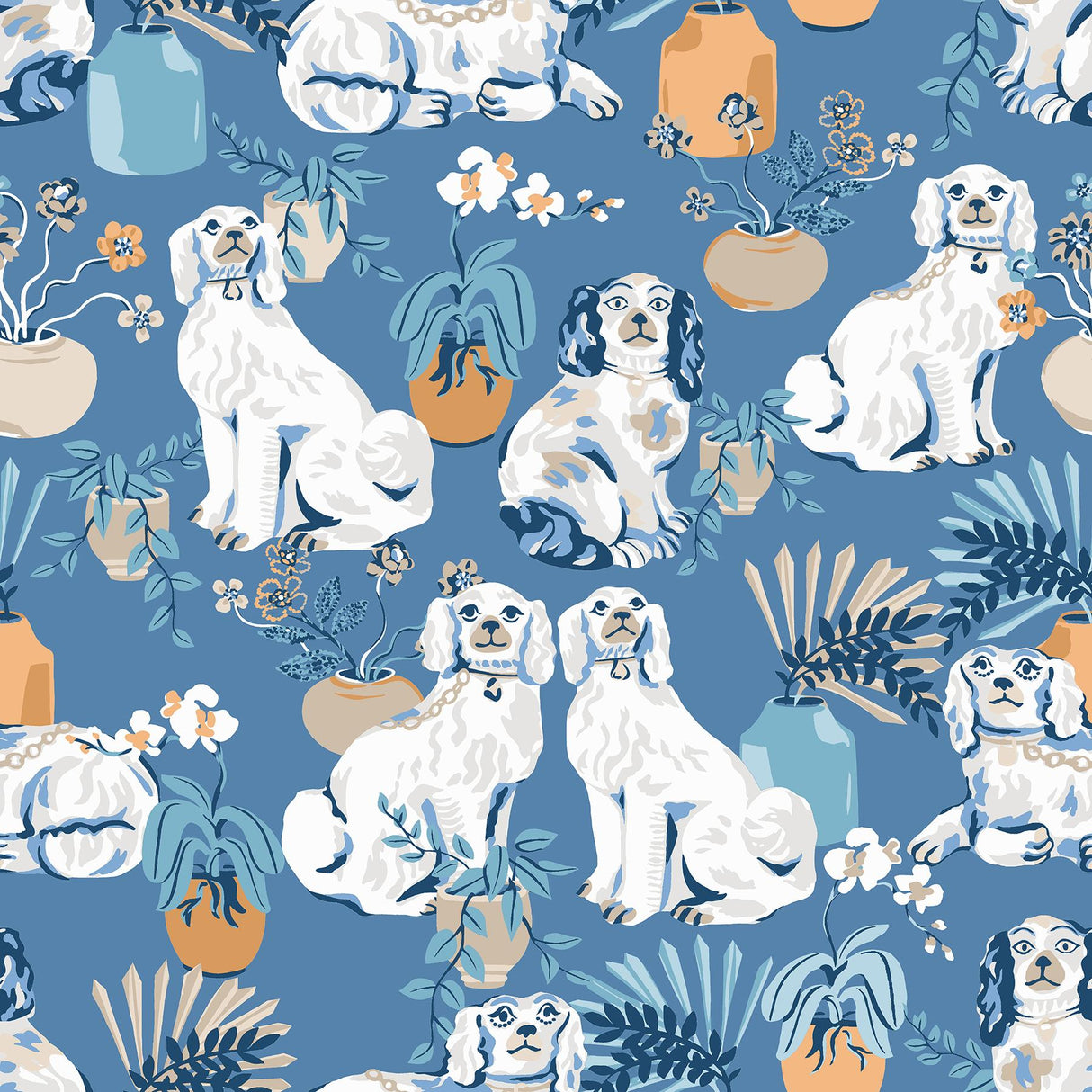 York Cerulean Good Dog Peel & Stick Wallpaper