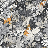 York Charcoal Tropical Oasis Peel & Stick Wallpaper