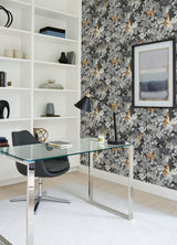 York Charcoal Tropical Oasis Peel & Stick Wallpaper