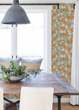 York Sky Blue Orange Grove Peel & Stick Wallpaper