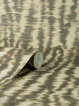 York Hartmann Brown Stripe Texture Wallpaper