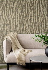 York Hartmann Brown Stripe Texture Wallpaper