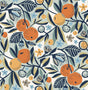 York Navy Clementine Garden Peel & Stick Wallpaper