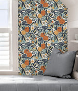 York Navy Clementine Garden Peel & Stick Wallpaper