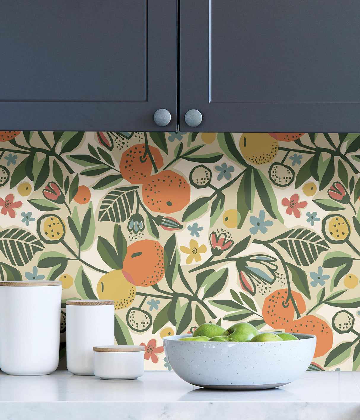 York Ochre Clementine Garden Peel & Stick Wallpaper