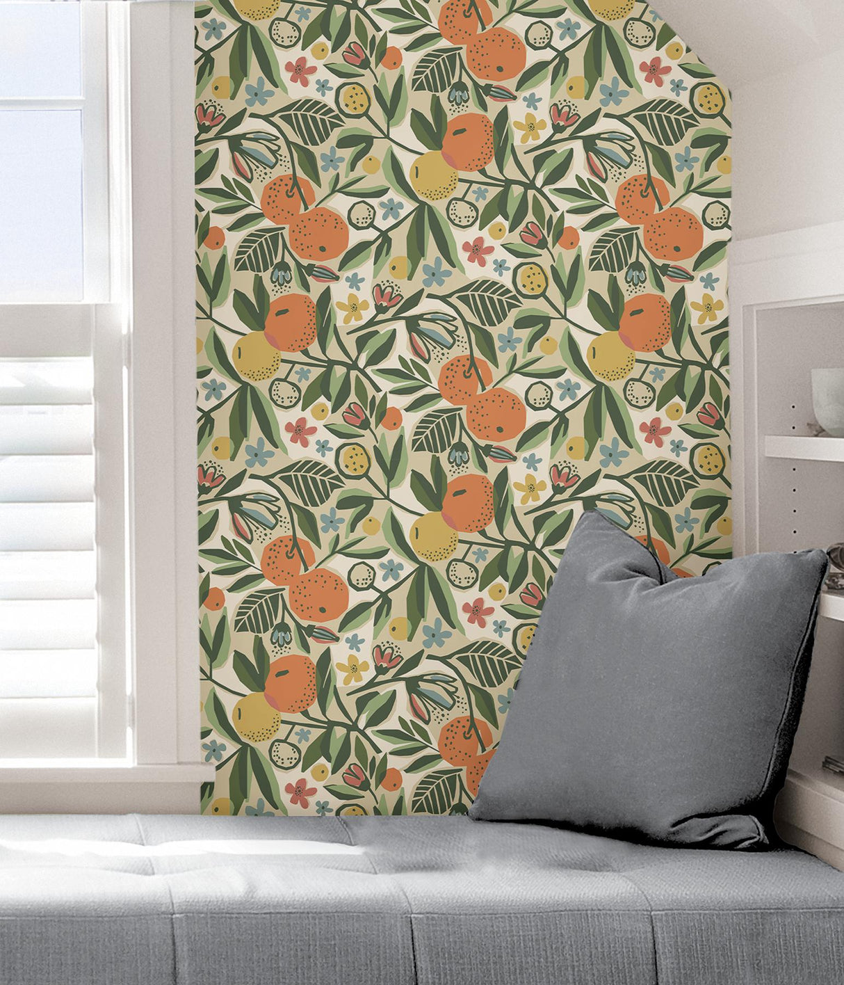 York Ochre Clementine Garden Peel & Stick Wallpaper