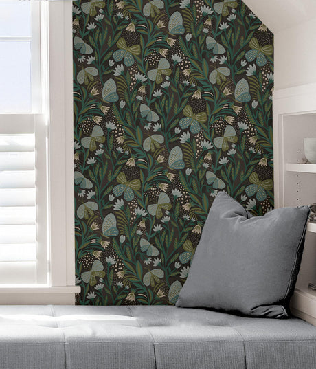York Chocolate Papillon Flutter Peel & Stick Wallpaper