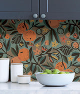 York Teal Clementine Garden Peel & Stick Wallpaper