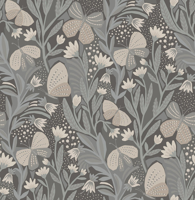 York Blue Grey Papillon Flutter Peel & Stick Wallpaper