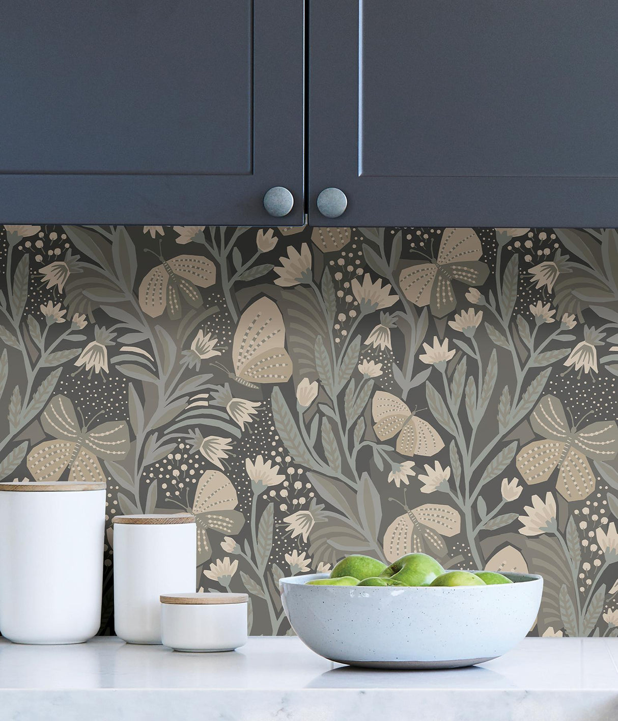 York Blue Grey Papillon Flutter Peel & Stick Wallpaper