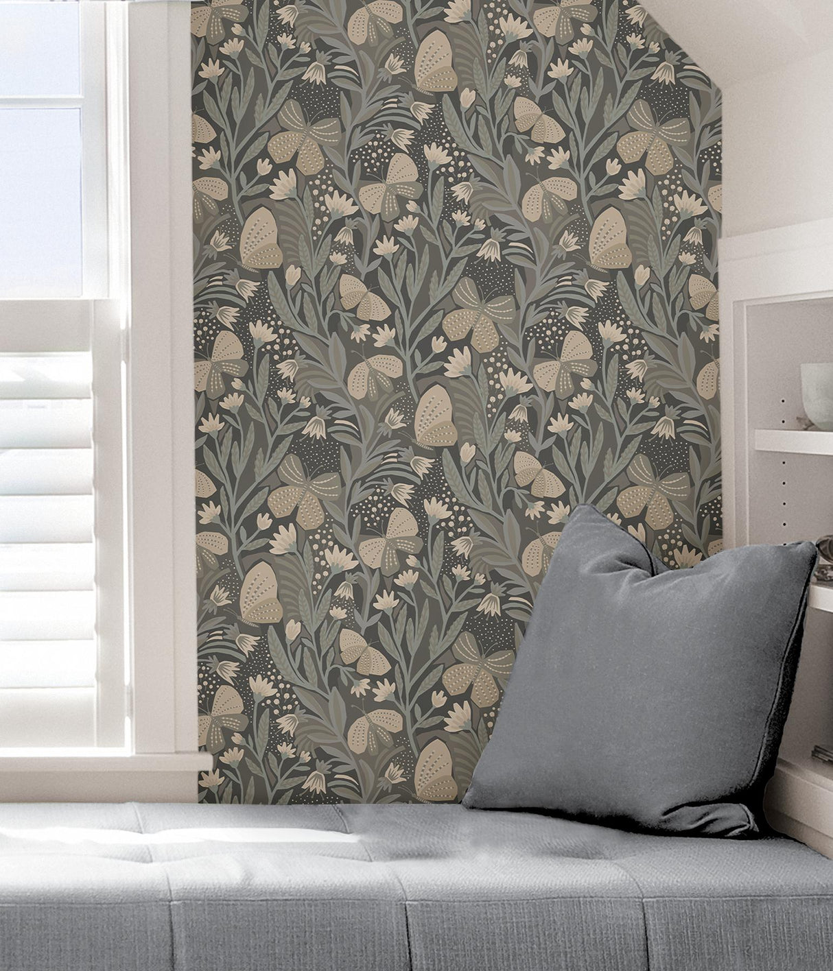 York Blue Grey Papillon Flutter Peel & Stick Wallpaper
