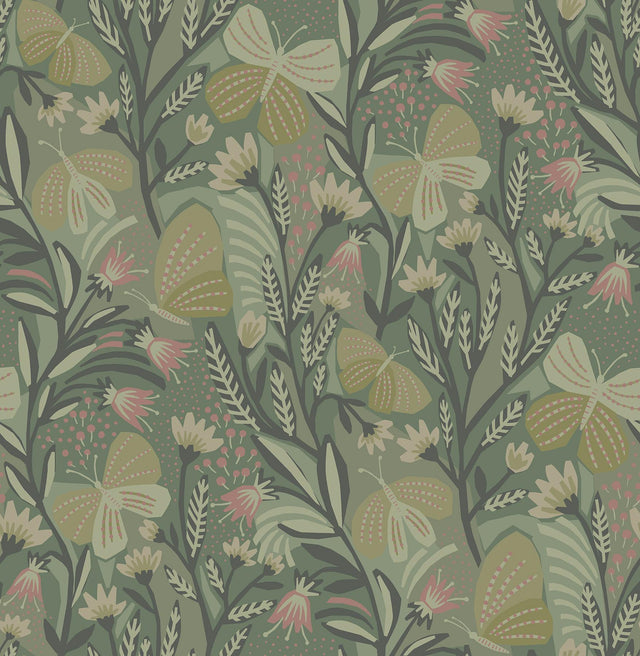 York Sage Papillon Flutter Peel & Stick Wallpaper