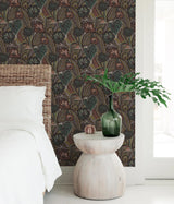 York Coral Teal Lotusland Peel & Stick Wallpaper