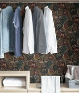 York Coral Teal Lotusland Peel & Stick Wallpaper