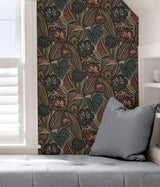 York Coral Teal Lotusland Peel & Stick Wallpaper