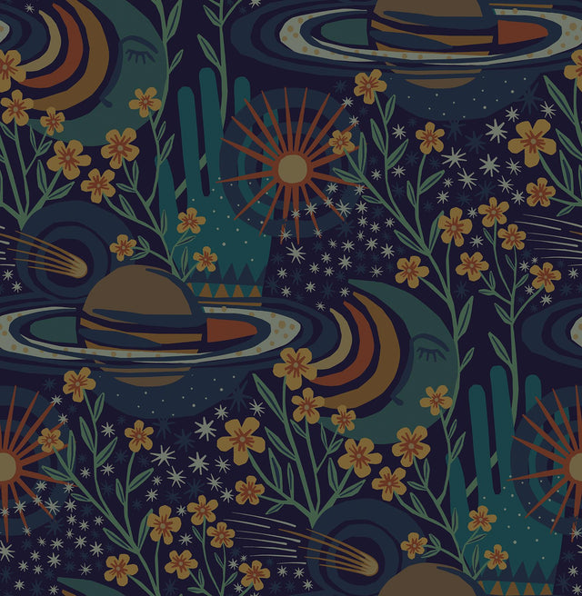 York Navy Ethereal Cosmos Peel & Stick Wallpaper