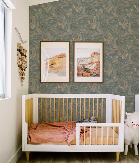 York Teal Ethereal Cosmos Peel & Stick Wallpaper