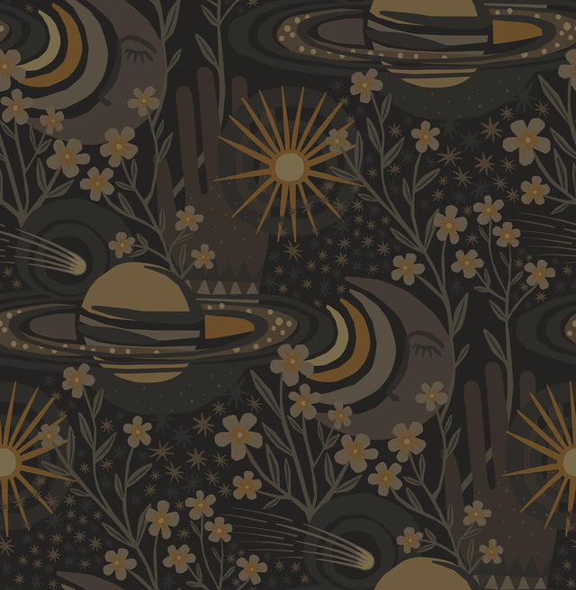 York Black Ethereal Cosmos Peel & Stick Wallpaper