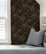 York Black Ethereal Cosmos Peel & Stick Wallpaper