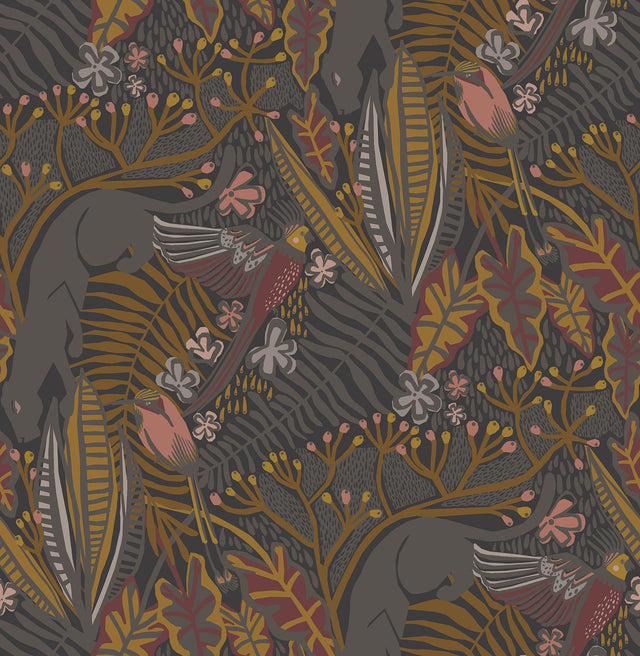 York Gold Cranberry Poise Peel & Stick Wallpaper