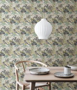 York Grey Aqua Jaybird Peel & Stick Wallpaper