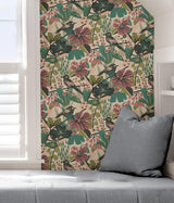 York Teal Pink Jaybird Peel & Stick Wallpaper